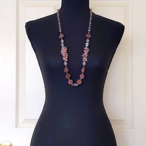 NWOT. Multiple Shapes/Colors/Materials Chained Necklace.